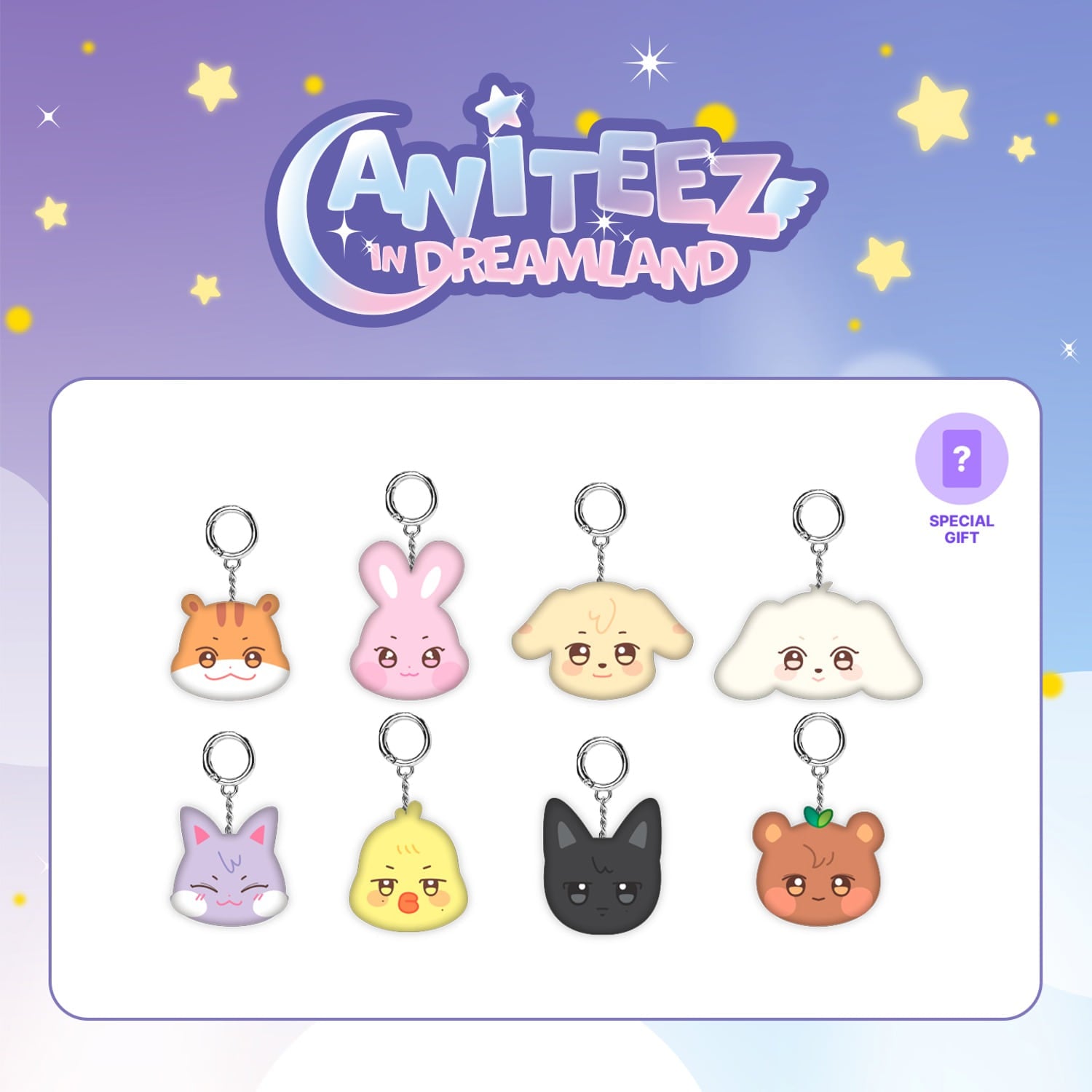 ATEEZ X ANITEEZ IN DREAMLAND - Mini Face Keyring