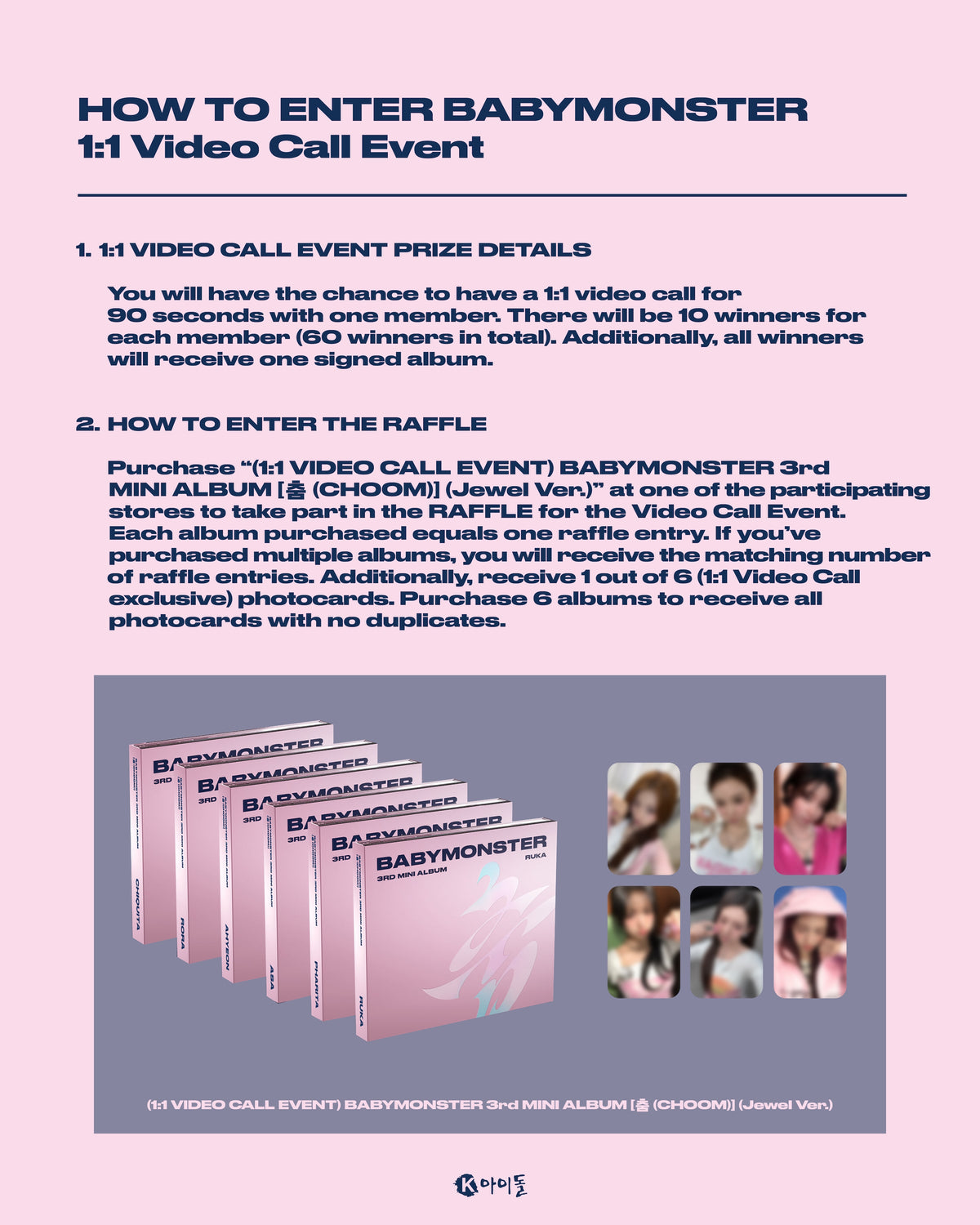 [1:1 VIDEO CALL EVENT PHARITA] BABYMONSTER - Choom [JEWELCASE] - 3rd mini album
