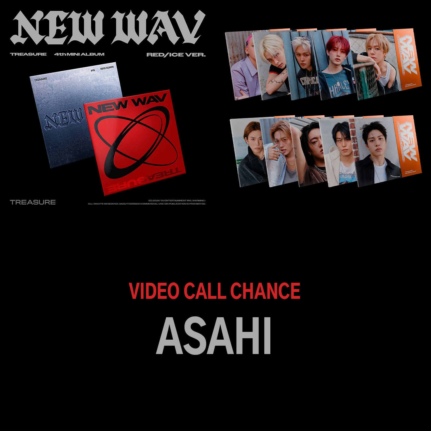 [1:1 VIDEO CALL EVENT - ASAHI] TREASURE - New Wav - 4th mini album