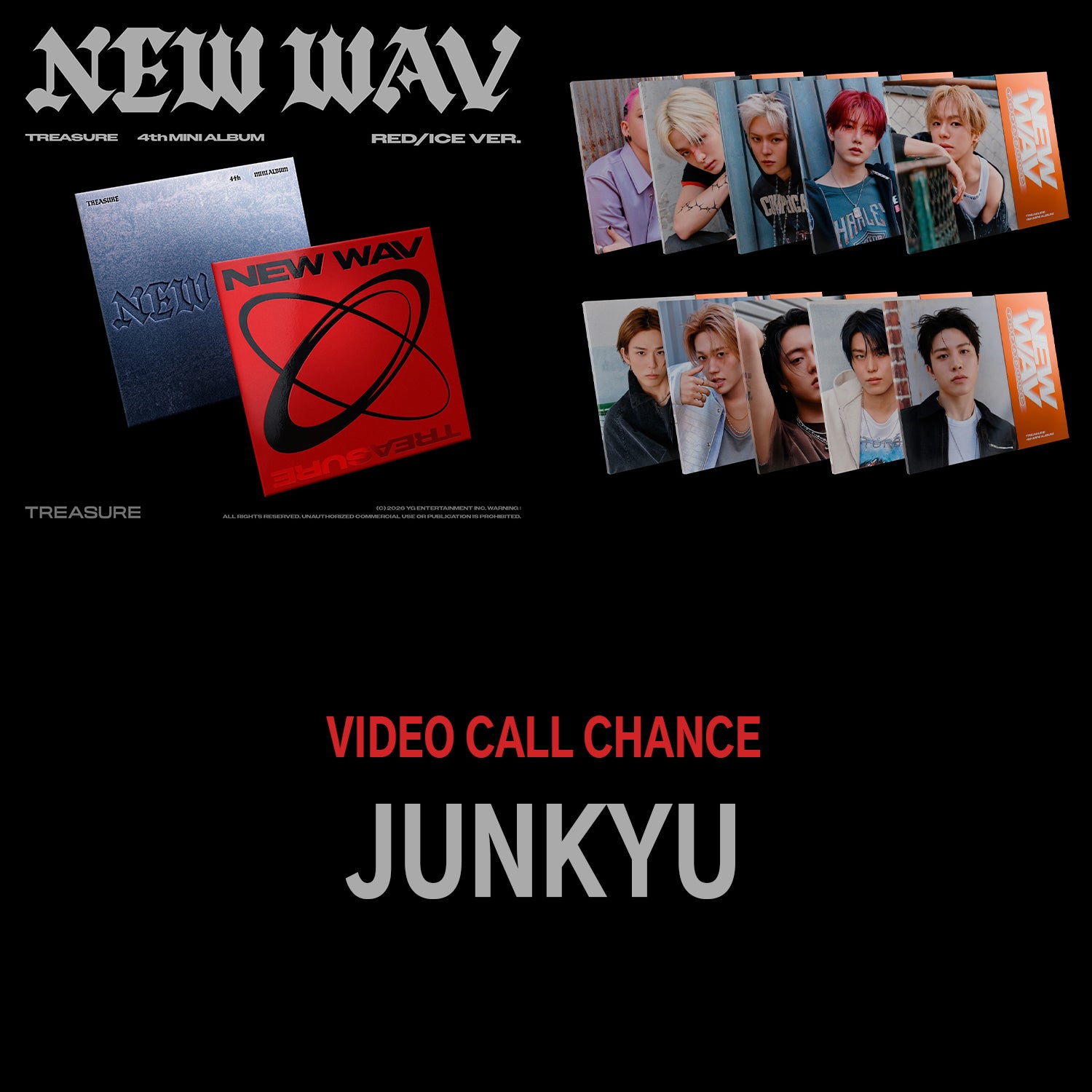 [1:1 VIDEO CALL EVENT - JUNKYU] TREASURE - New Wav - 4th mini album