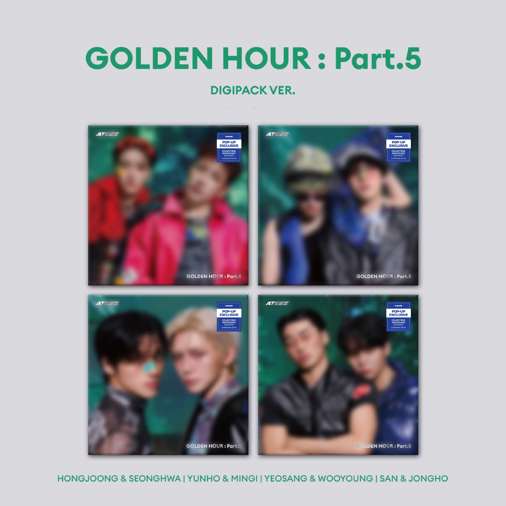 [PREORDER hello82] ATEEZ - GOLDEN HOUR : Part.5 (DIGIPACK UNIT VER.) - POP-UP Exclusive
