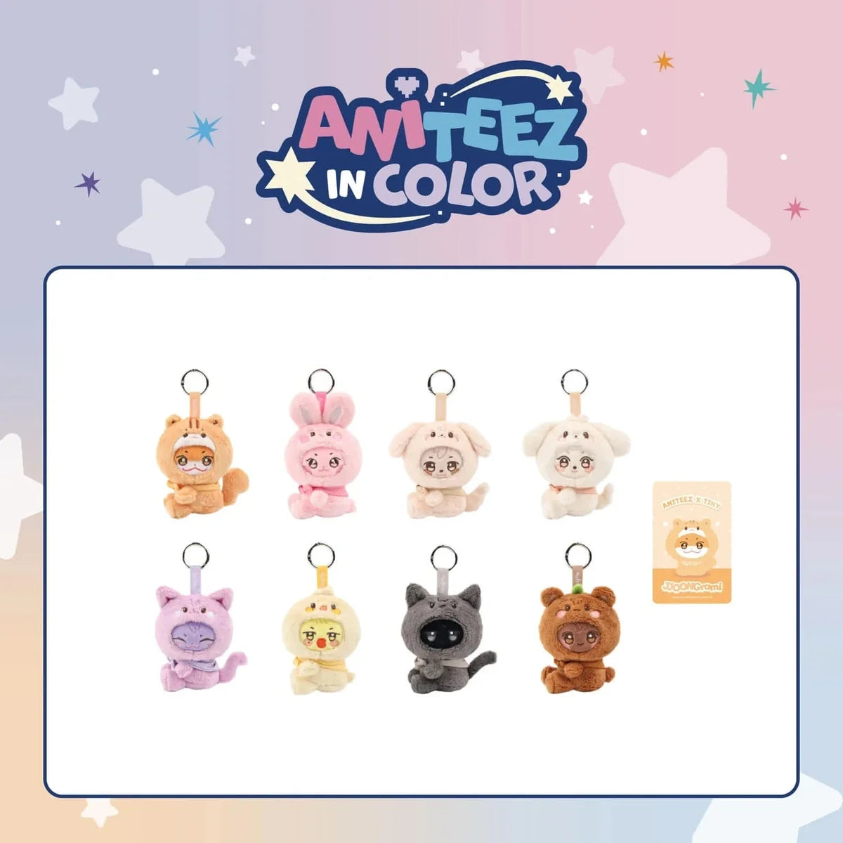 ATEEZ - Aniteez x Tiny Plush Keyring - Aniteez in Color